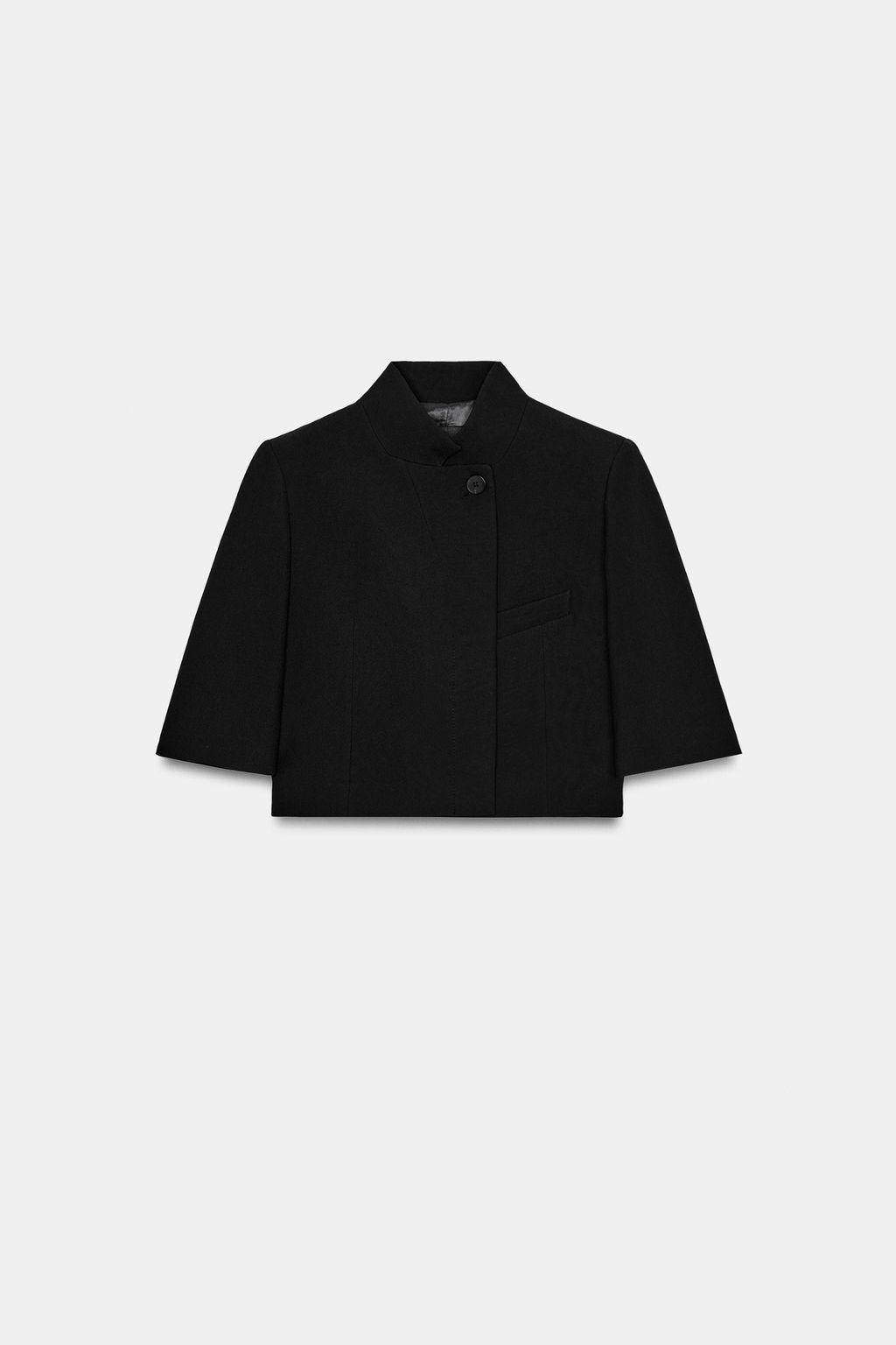 BLAZER CROPPED MANGA CORTA ZW COLLECTION / Negro - Zara фото 7
