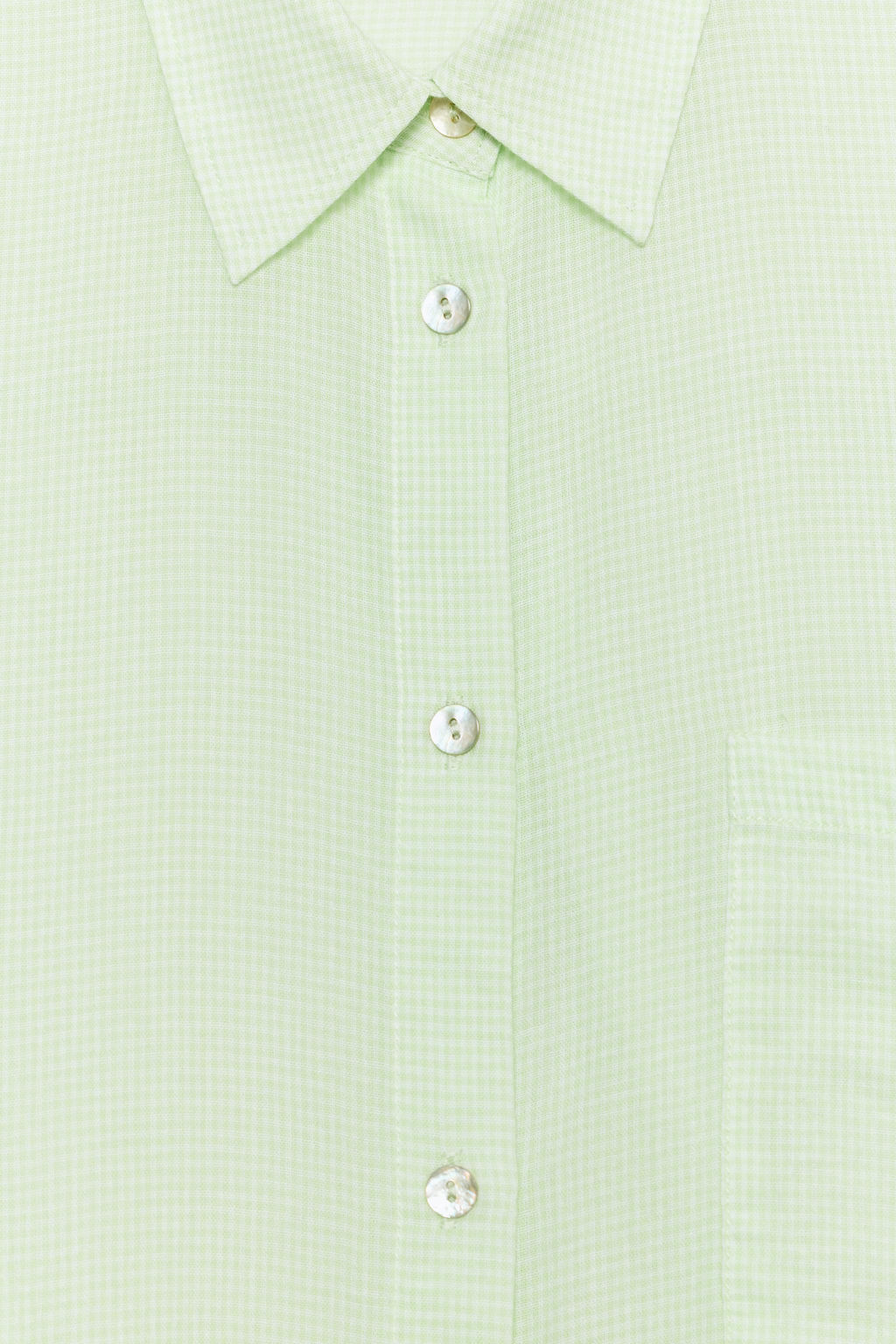 CAMISA GASA OVERSIZE BOLSILLO / Blanco / Verde