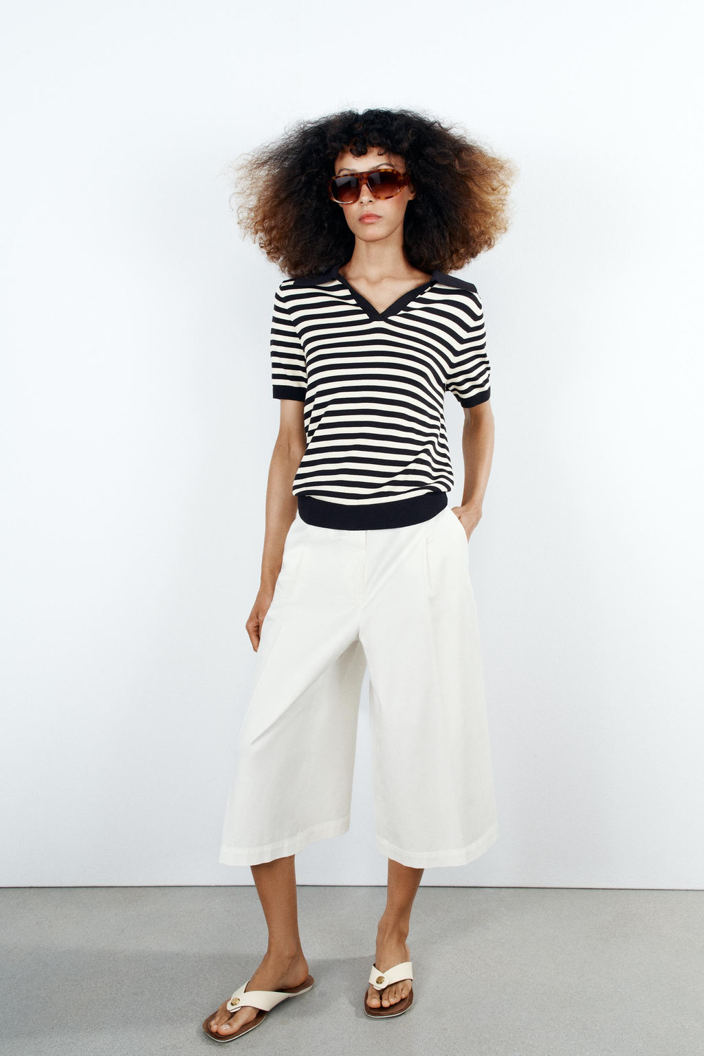 SANDALIA PLANA DETALLE MET?LICO / Blanco Crudo - Zara фото 3