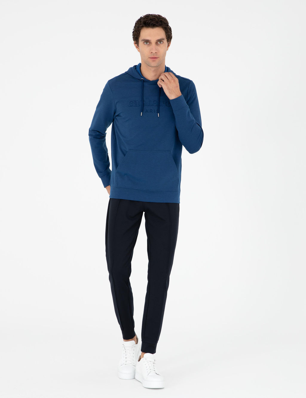 Lacivert Slim Fit Pa_as_ Lastikli Nerv_rl_ E_ofman Alt_