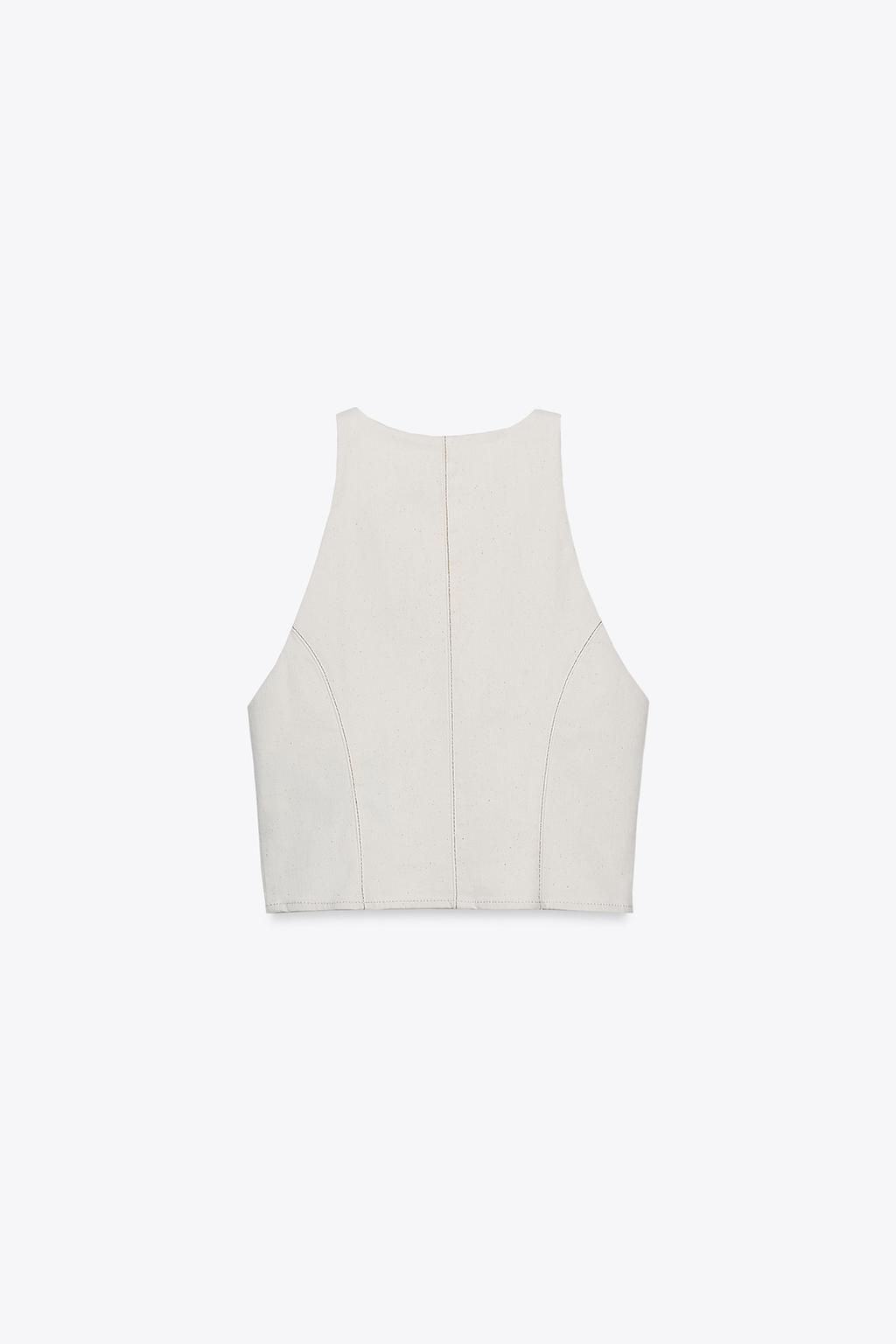 Z1975 DENIM CROP WAISTCOAT - Zara фото 7