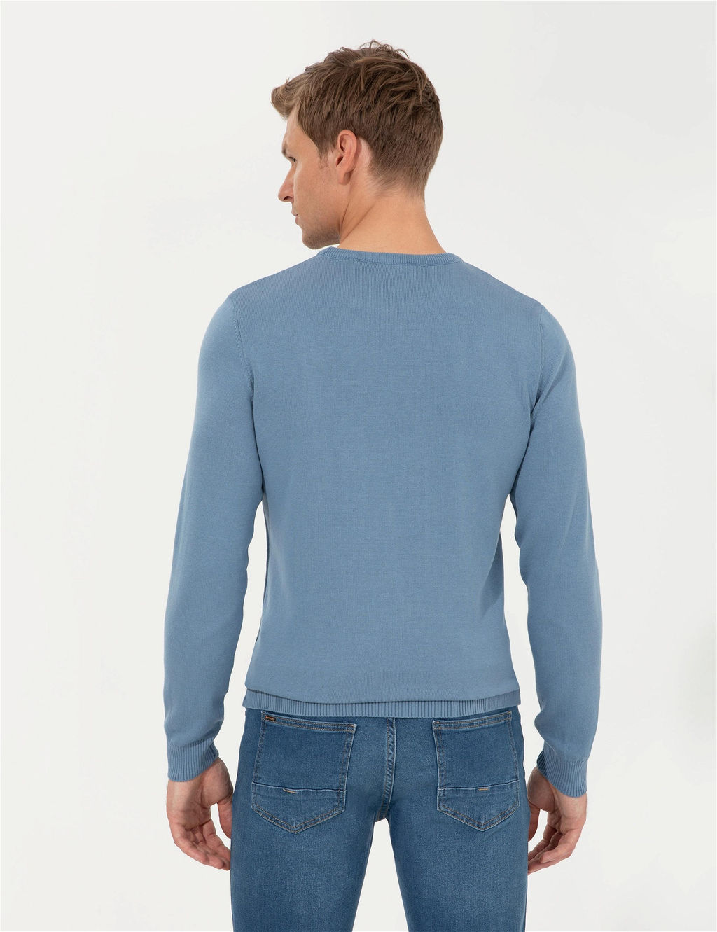 Mavi Slim Fit Bisiklet Yaka Basic Triko Kazak