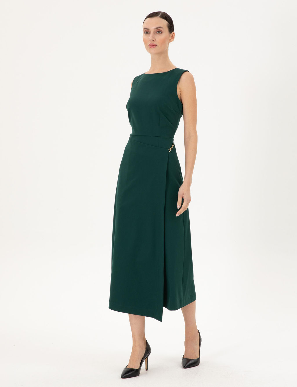 Koyu Ye_il Regular Fit Dokuma Elbise - Pierre cardin фото 3
