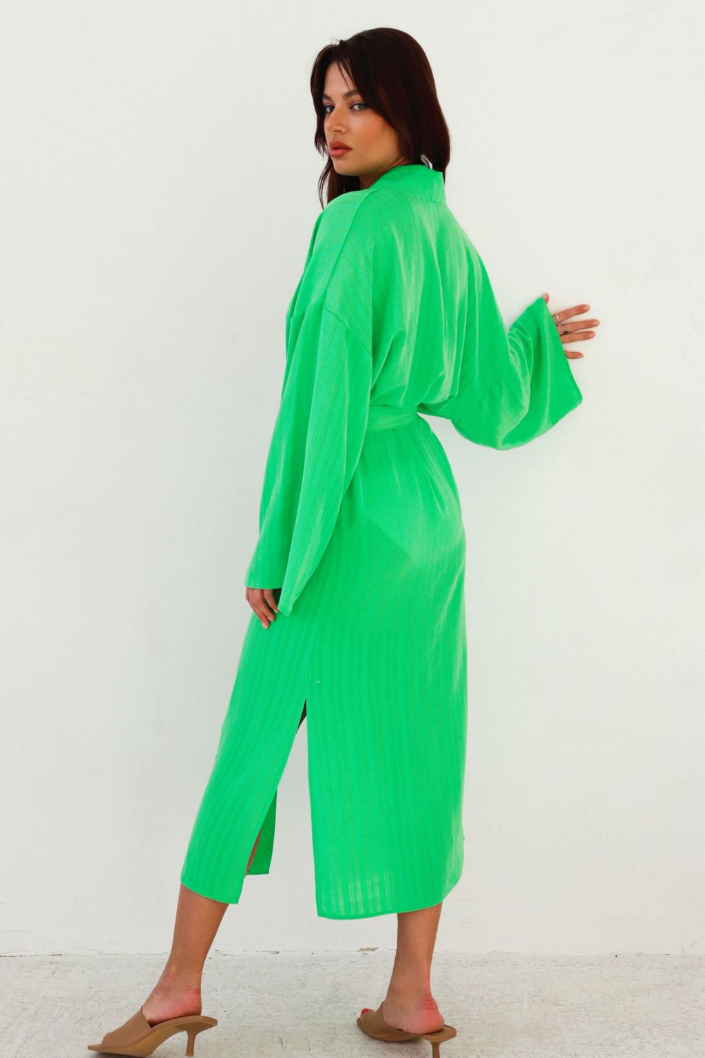 9431 Кимоно длинное салатовое - Martichelli фото 12