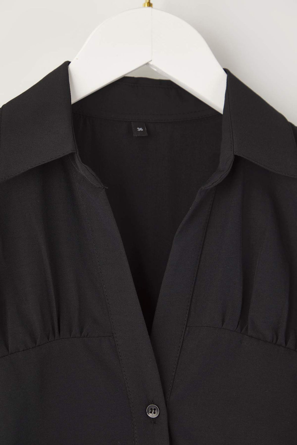 Siyah Buzgu Detayl? K?sa / Mini Dokuma Gomlek Elbise TWOAW26EL00188 - Trendyolmilla фото 7