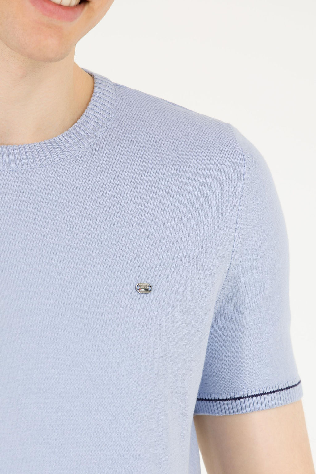 Мужской голубой трикотажный свитер - U.s. polo assn фото 7