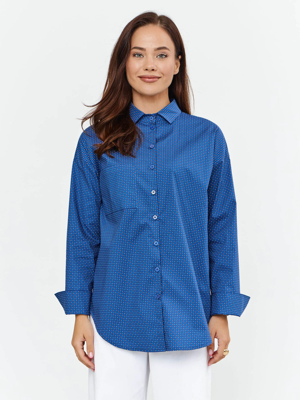 Блузка женская дл. рук. T-lab TL-B-0004V-86201-синий принт  фото 7