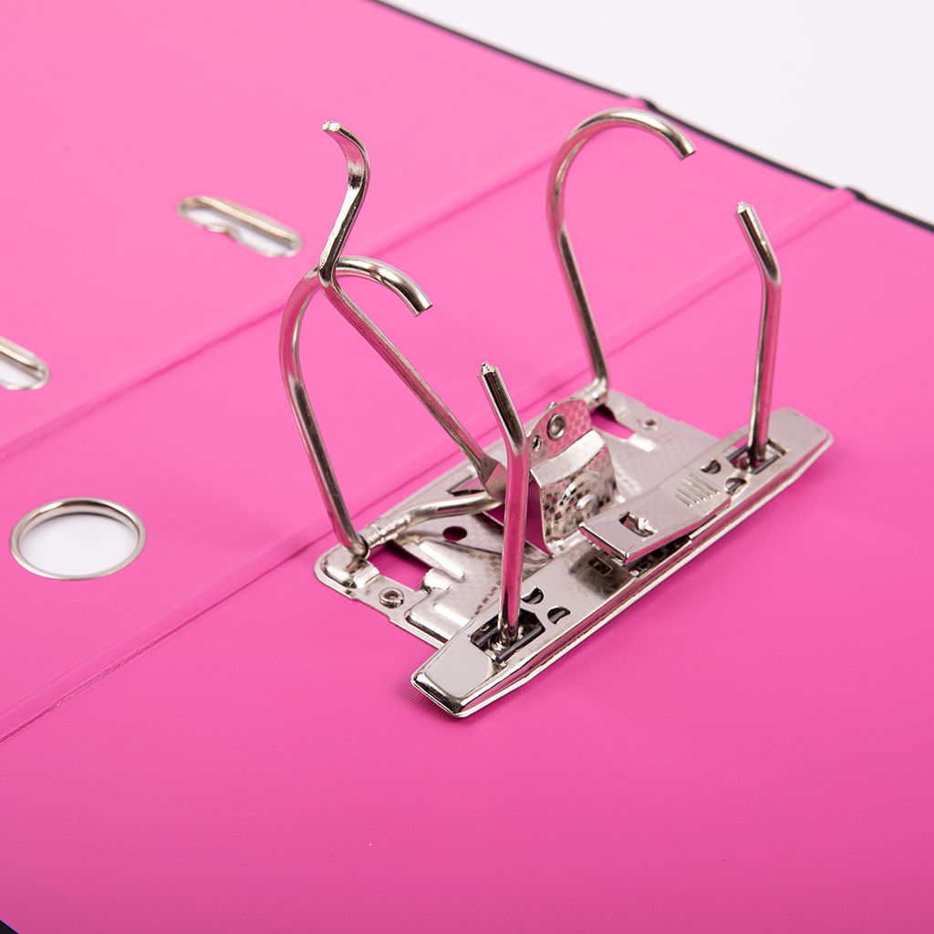 Expert Complete BLACK&COLOR Регистратор PVC, 2-х стороннее покрытие, мет.уг. 75 мм 10 шт. Trend A4 арочный механ. лён черный/розовый ЕС100262113