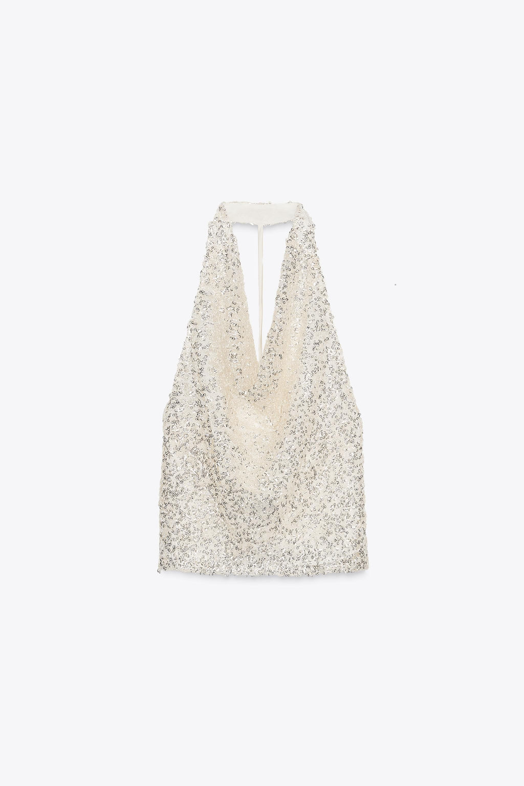 SEQUINNED HALTER TOP