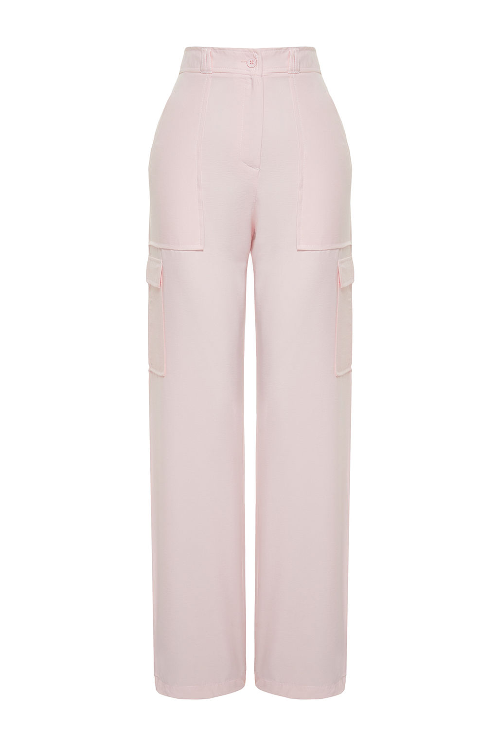 TRENDYOLMILLA Siyah Kargo Genis Paca Kontrast Dikis Detayl? Dokuma Pantolon TWOSS21PL0288  фото 16