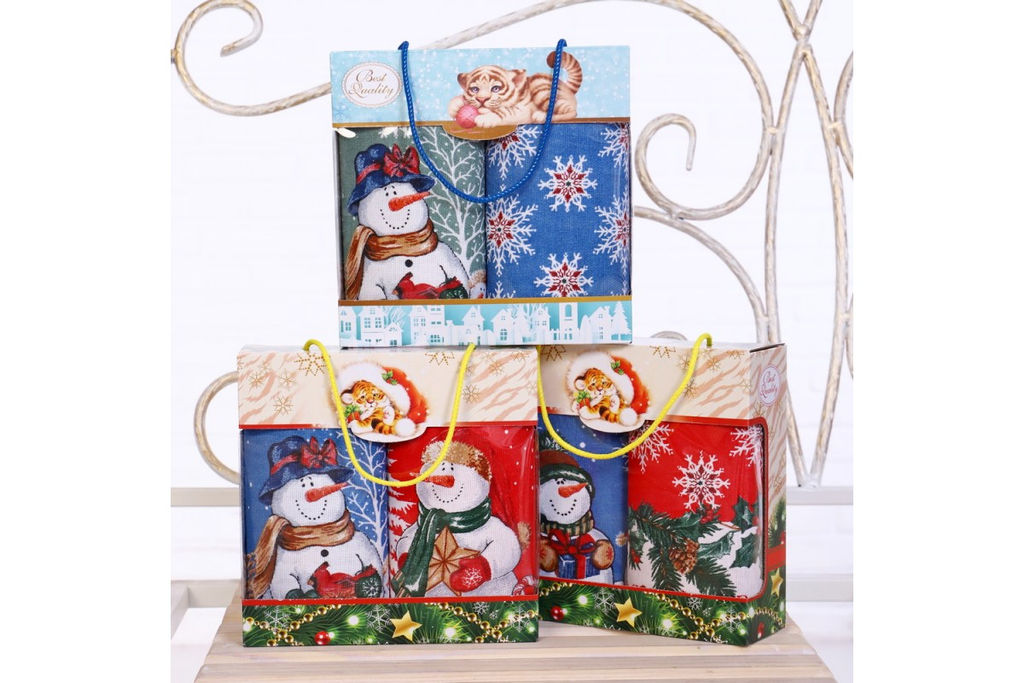 Набор полотенец рогожка 40х75 в коробке 2шт. ПР92, ПР93, ПР94, ПР95, ПР98