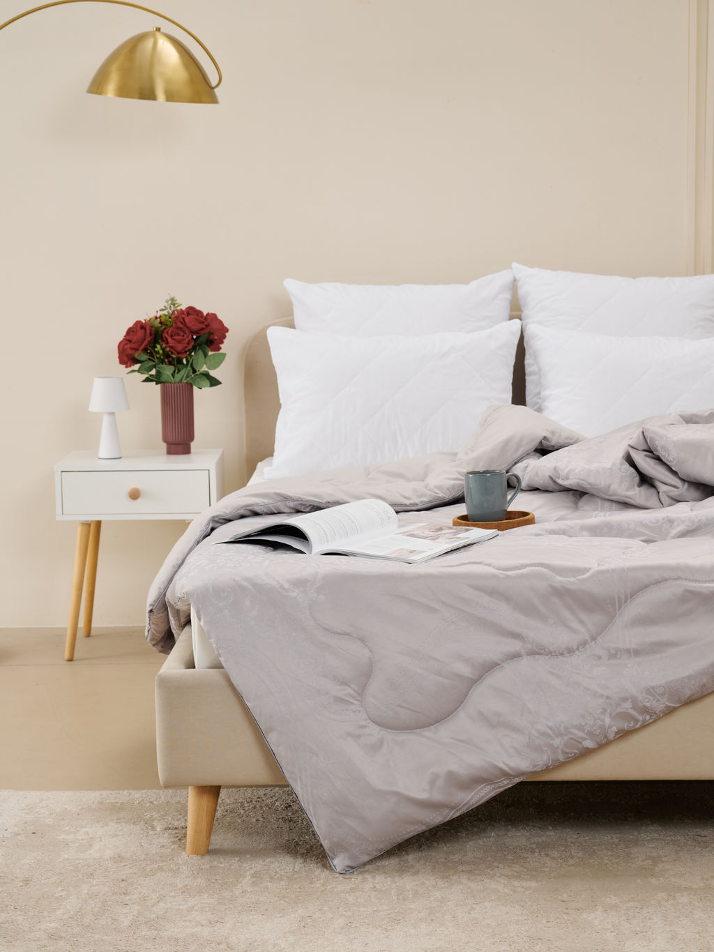 Одеяло Сатин-Жаккард - Серебро 172x205