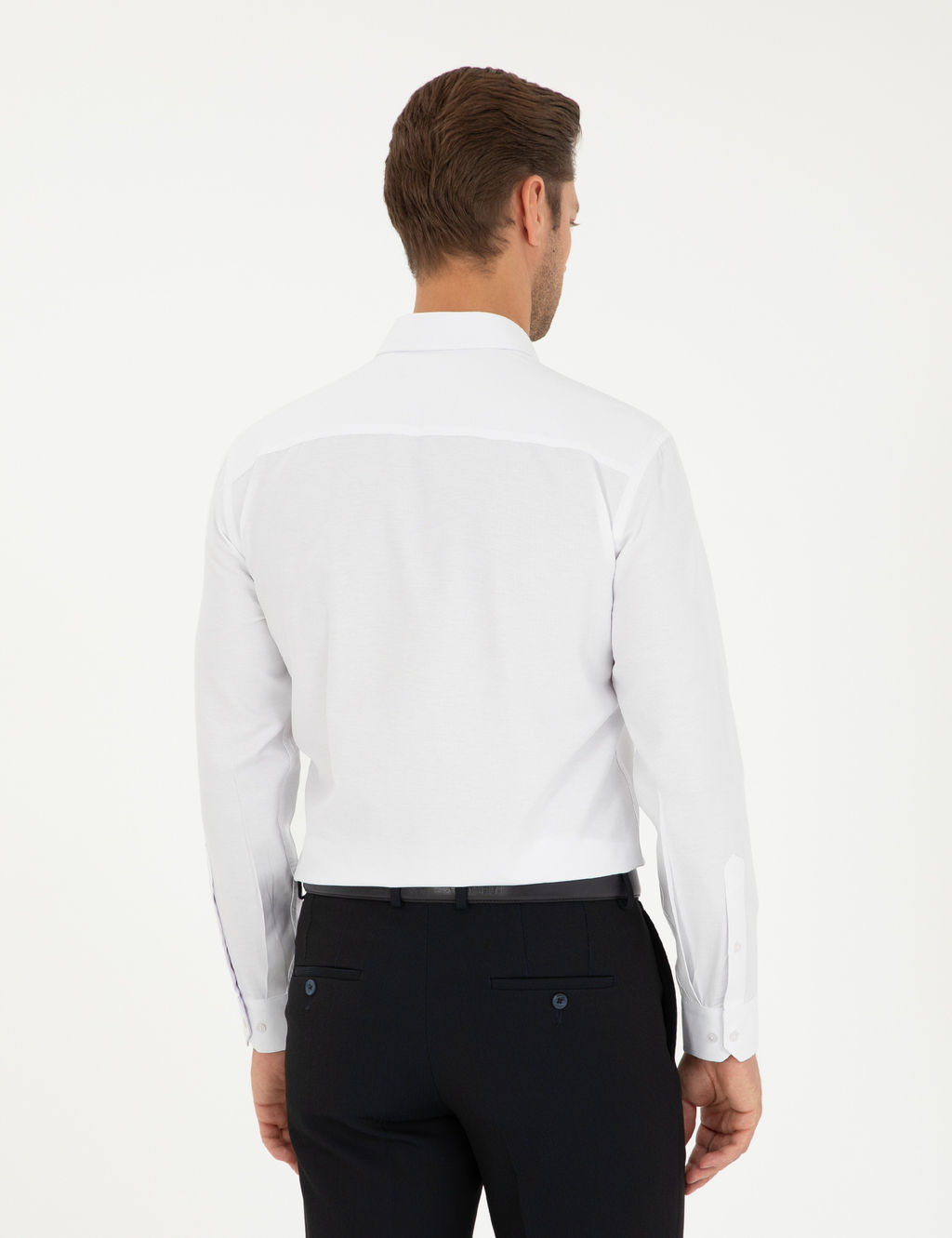 Beyaz Oxford Slim Fit Uzun Kollu G_mlek