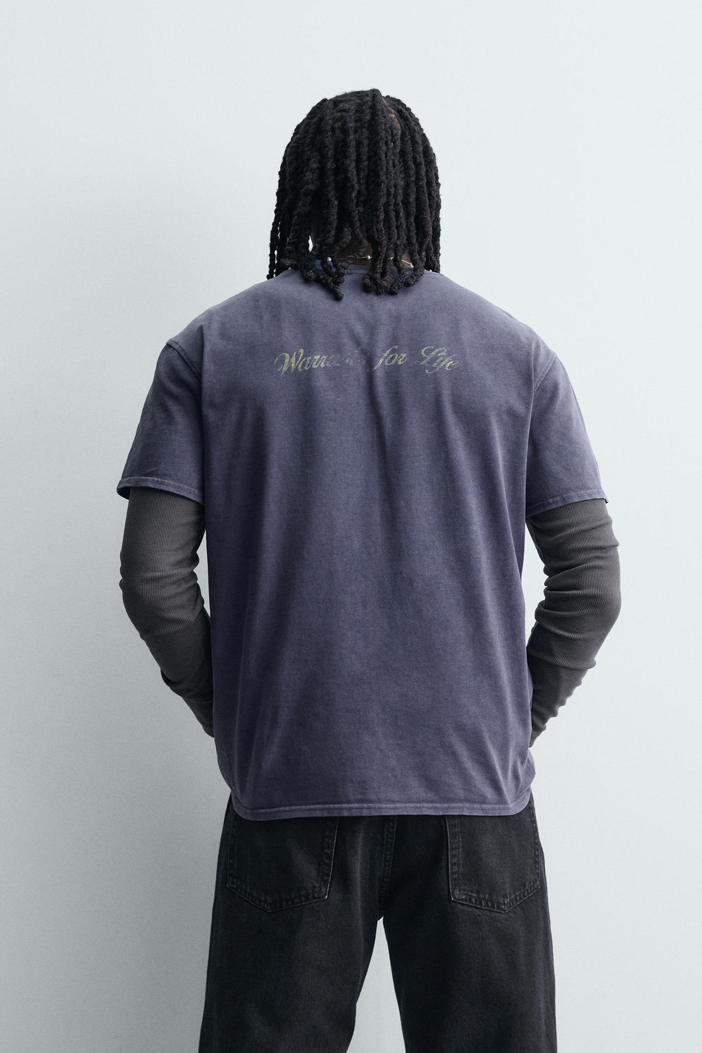 CAMISETA ESTAMPADOS LAVADOS / Azul tinta - Zara фото 3