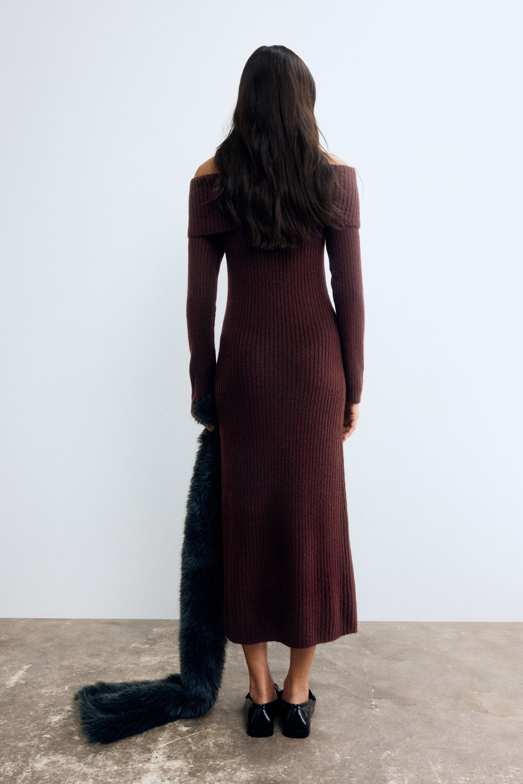 Vestido off-the-shoulder en punto de canal? - H&m фото 6