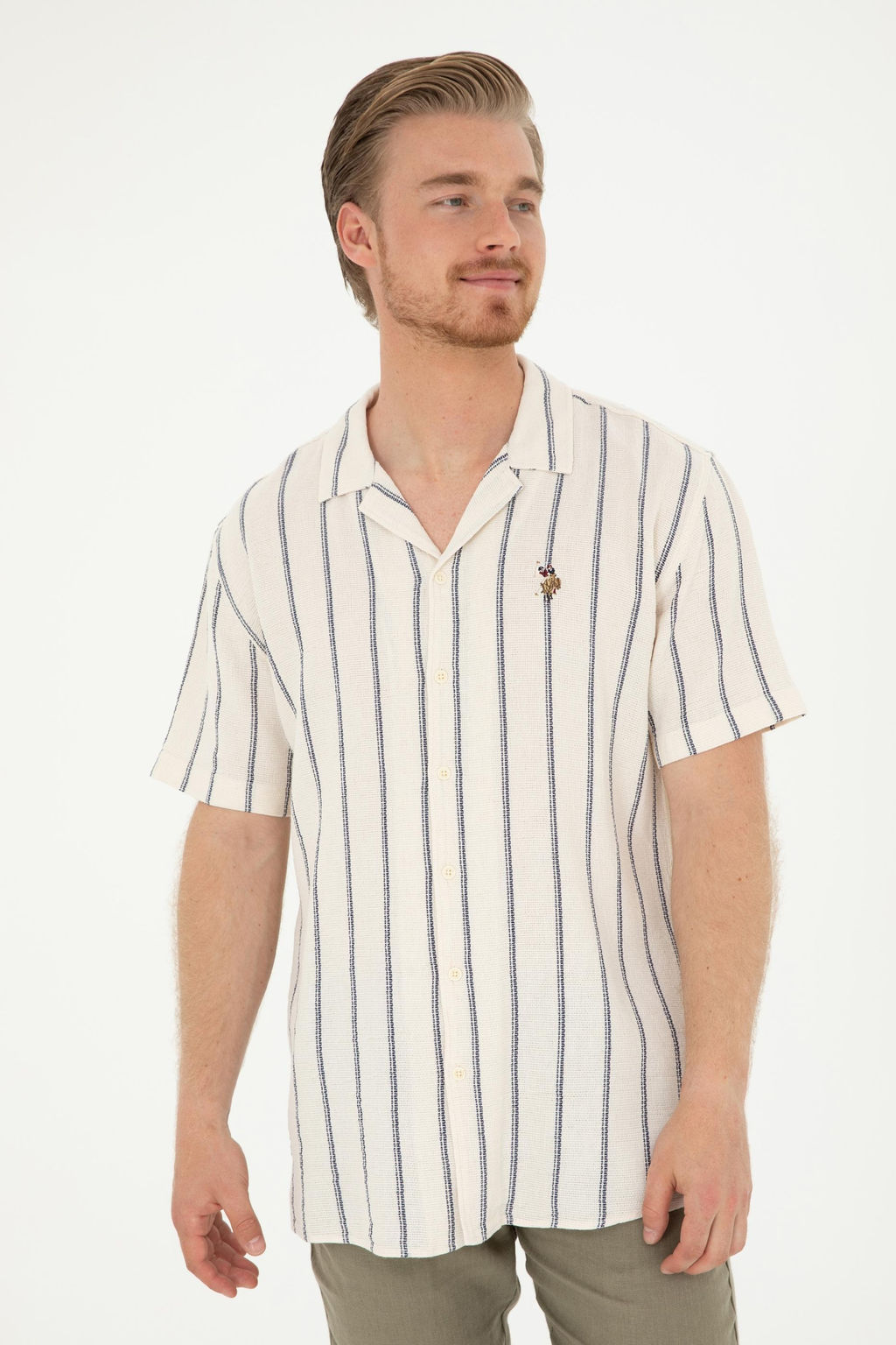 Мужская темно-синяя рубашка с коротким рукавом Неожиданная скидка в корзине - U.s. polo assn фото 4