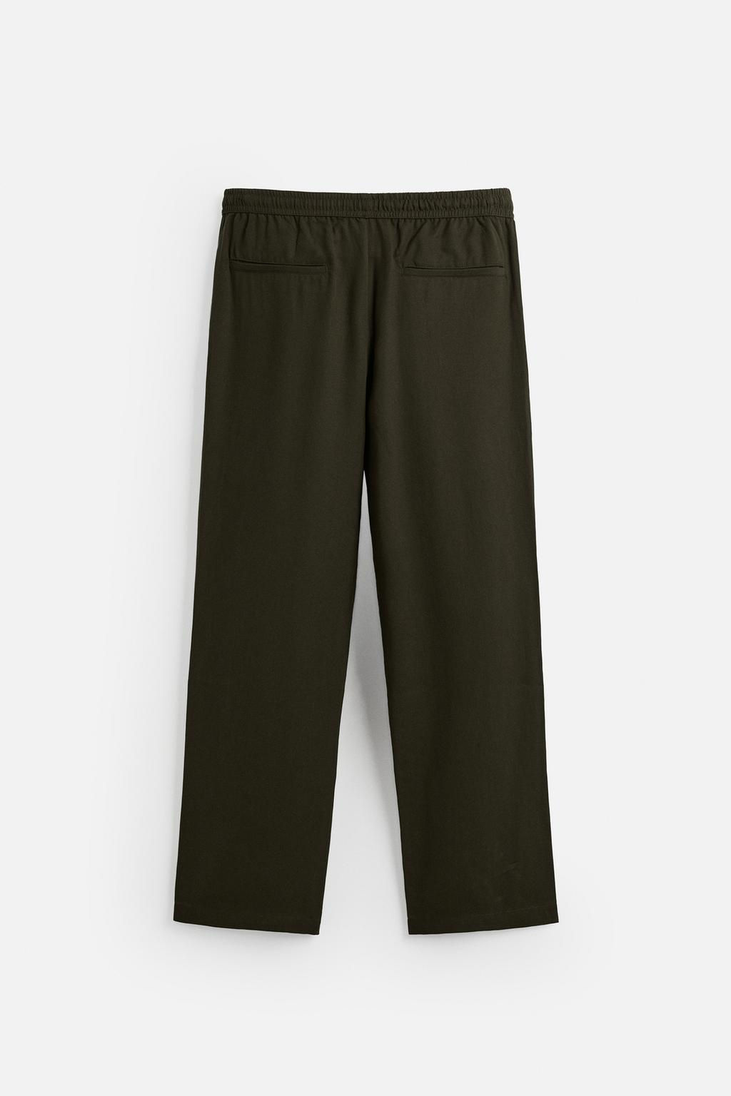 RELAXED FIT LYOCELL TROUSERS - Zara фото 18
