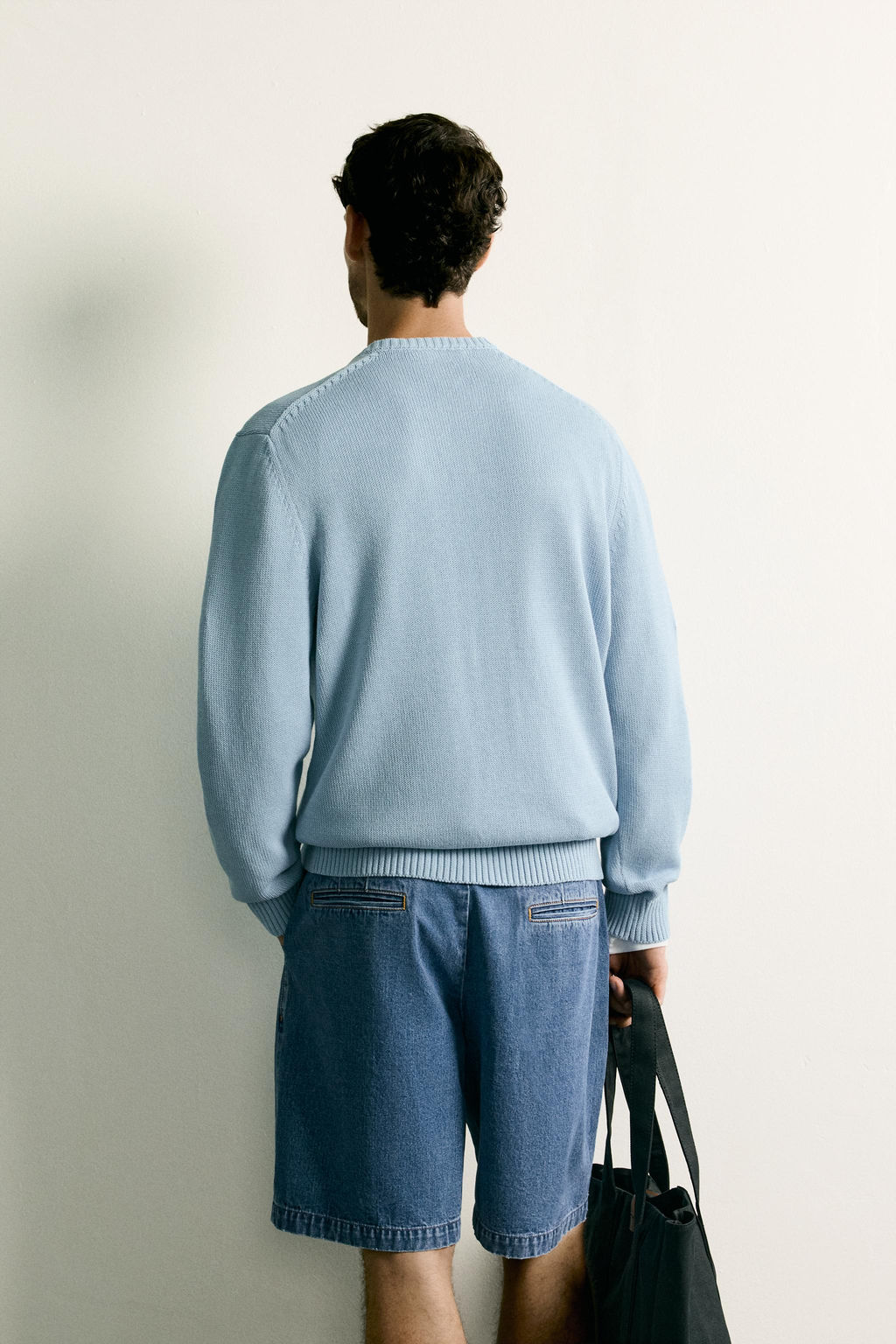 JERSEY REGULAR FIT ALGOD?N - LINO / Azul claro