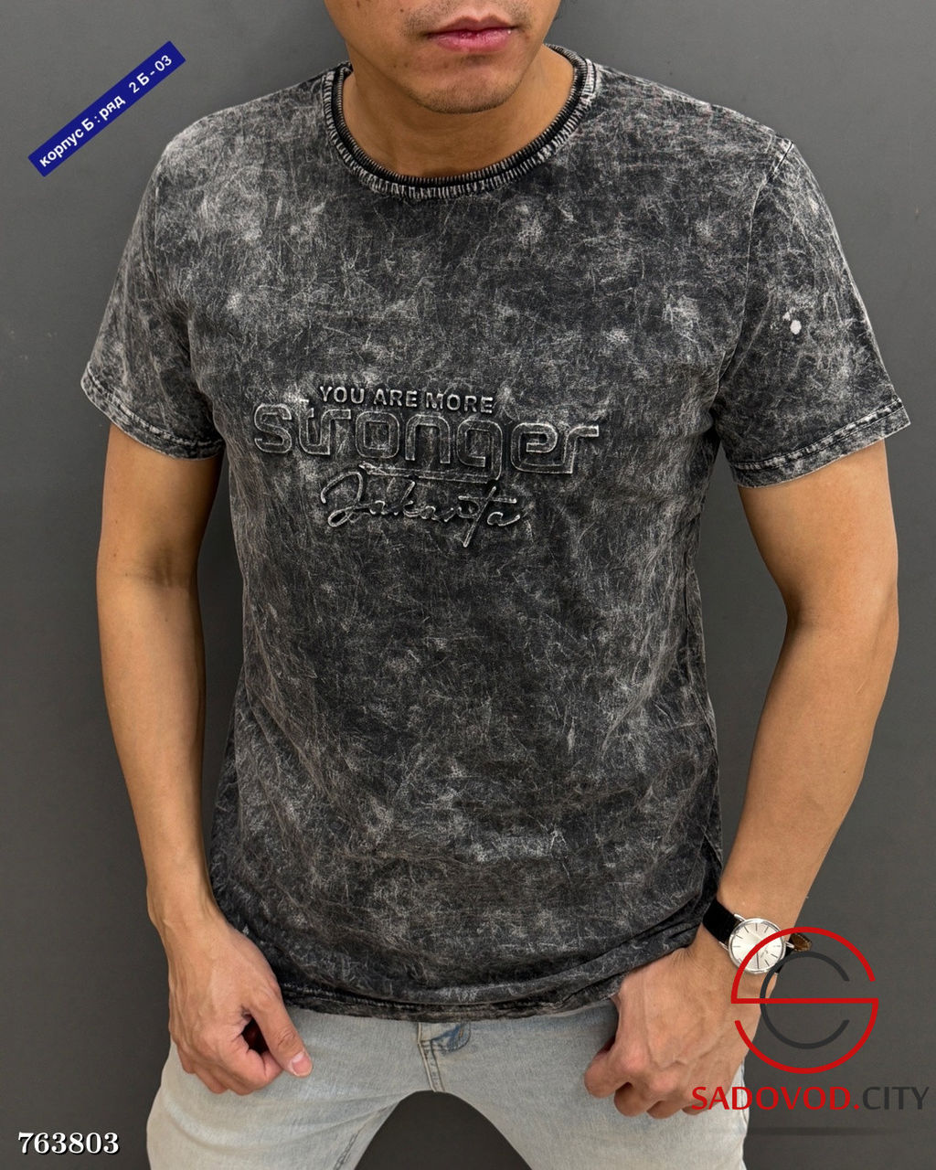 Мужская однотонная футболка