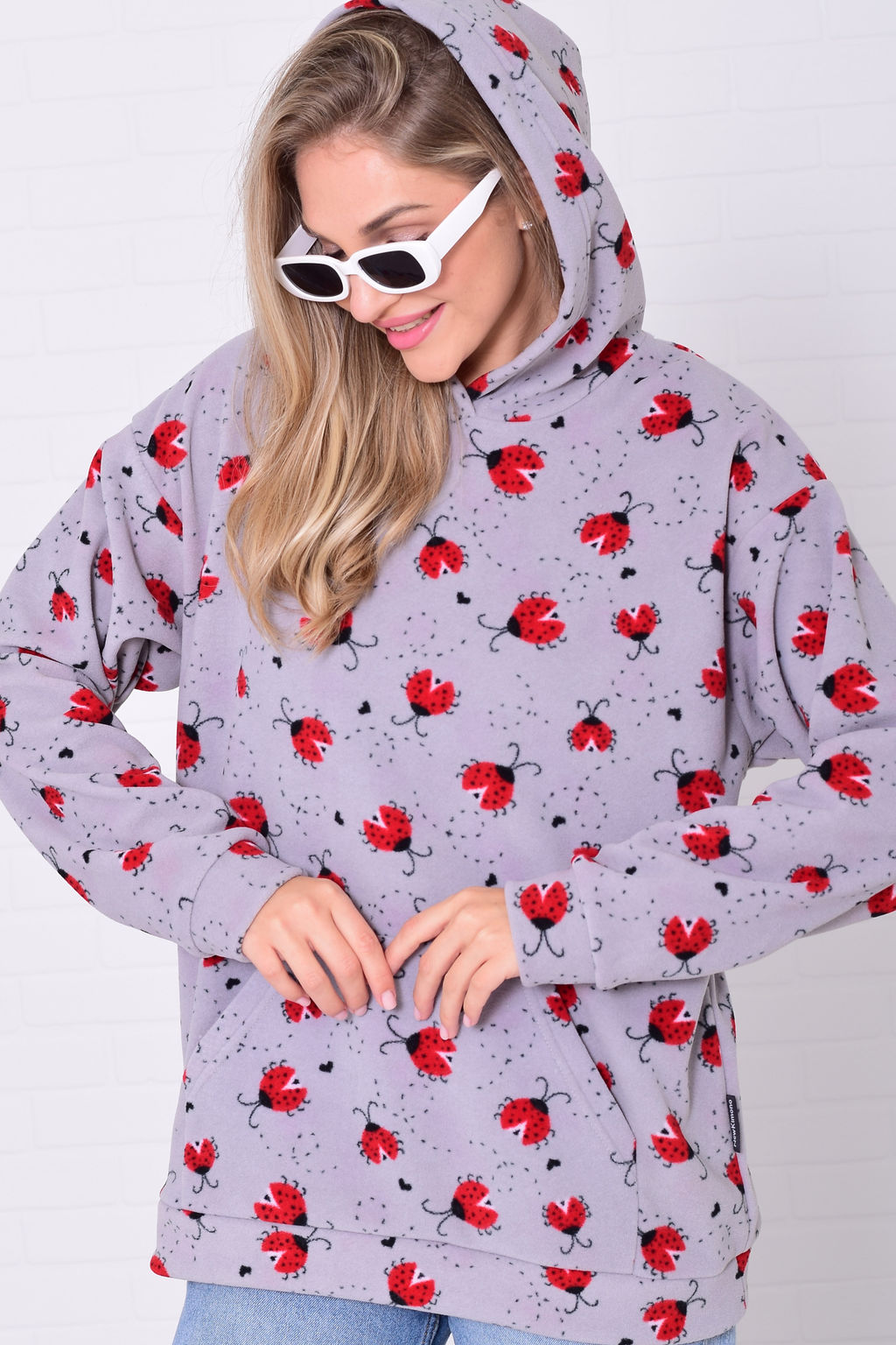 Толстовка женская 6-219 (серый) из флиса - Новое кимоно фото 9