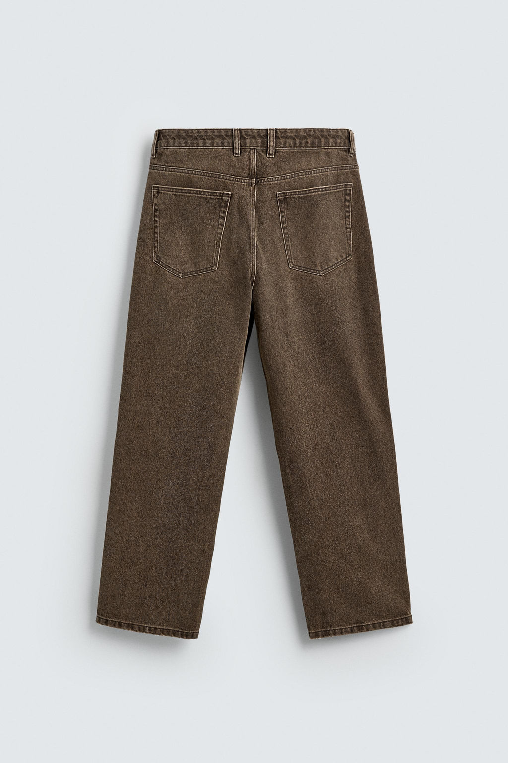 JEANS RELAXED FIT ACABADO EFECTO ENCERADO / Marr?n - Zara фото 8