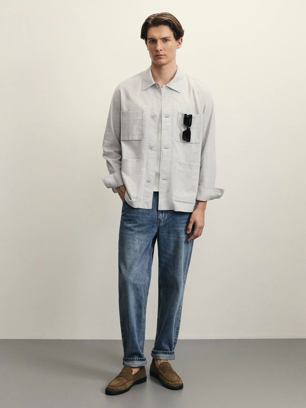 Рубашка овершот со льном / Zarina  фото 2