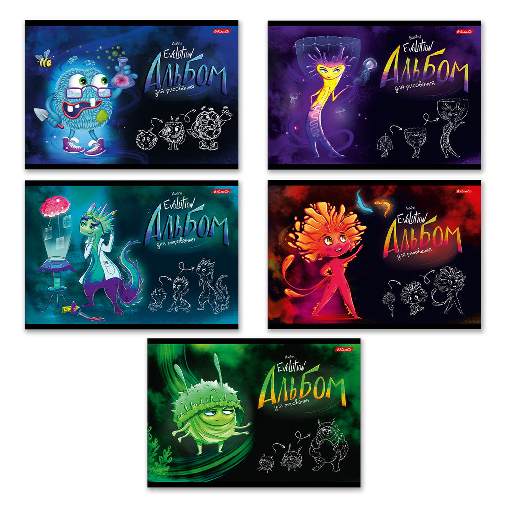 Светоч 12АЛСК4_1_3_9 Альбом для рисования 100 г/м2 A4 29 х 20.5 см на скобе 12 л. 10 шт. 000644 Весёлые картинки  фото 47