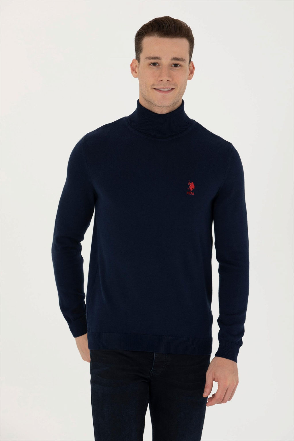 Мужской темно-синий базовый свитер - U.s. polo assn фото 10