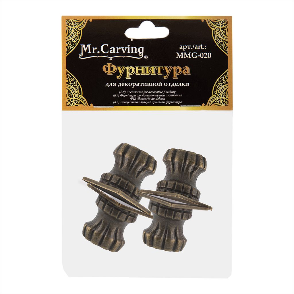 Mr. Carving MMG-020 фурнитура для шкатулок ножка 3.4 x 2 см 5 х 4 шт. №02 бронза - Love2art фото 3