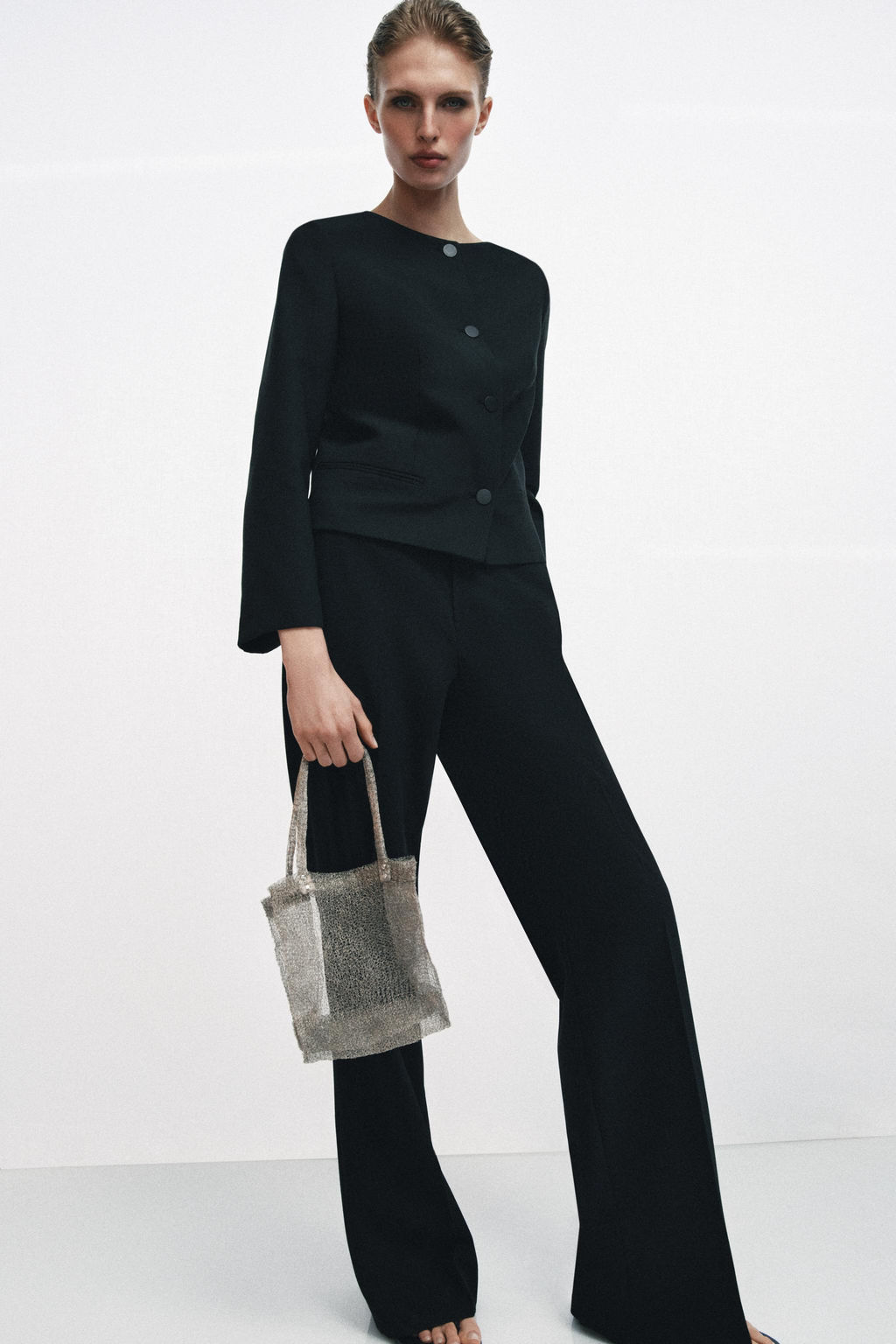 BOLSO MALLA MET?LICA / Plata vieja