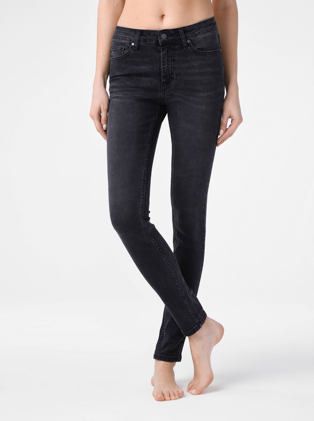 CONTE Моделирующие eco-friendly джинсы skinny со средней посадкой CON-150 washed black