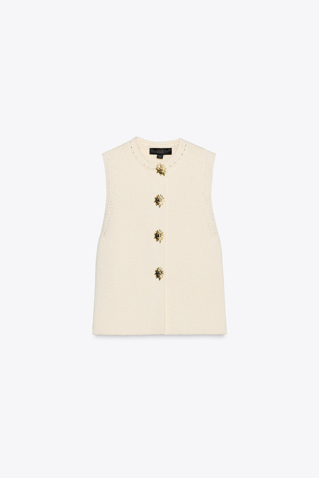 KNITTED TOP WITH GOLD BUTTONS - Zara фото 12
