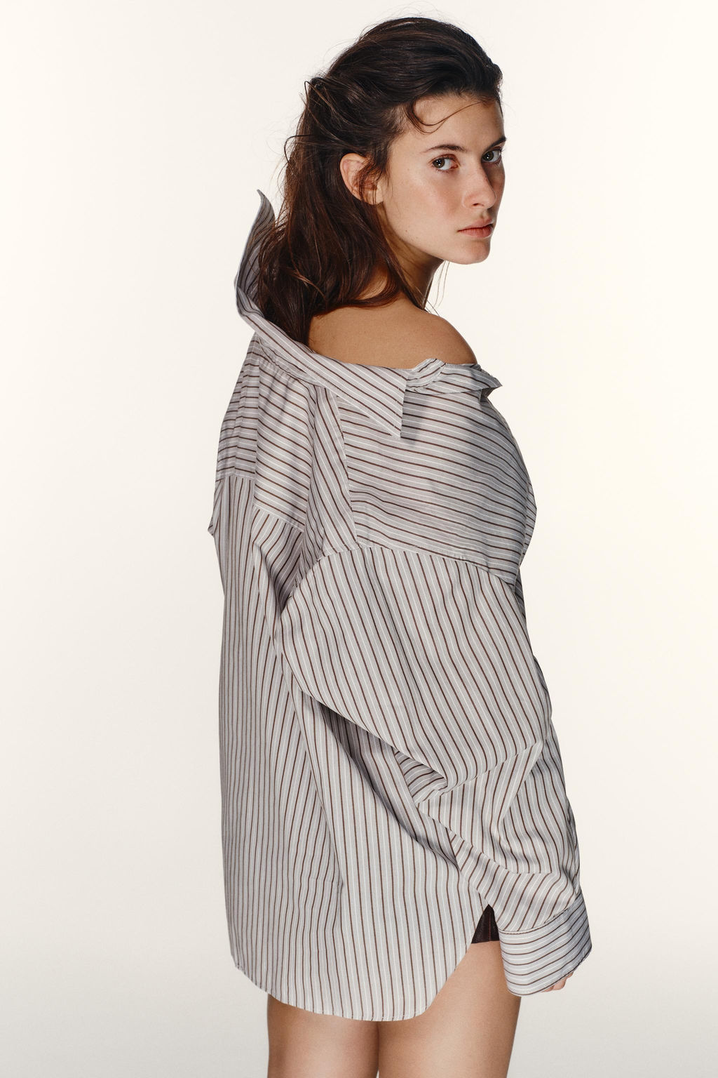 OVERSIZE STRIPED BATWING SLEEVE SHIRT - Zara фото 4