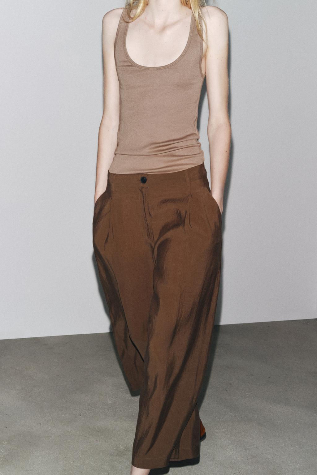 ZW COLLECTION CROPPED DARTED TROUSERS - Zara фото 13