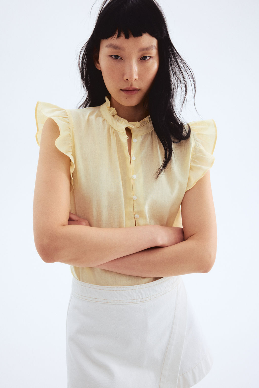 Blusa en mezcla de lino - H&m фото 3
