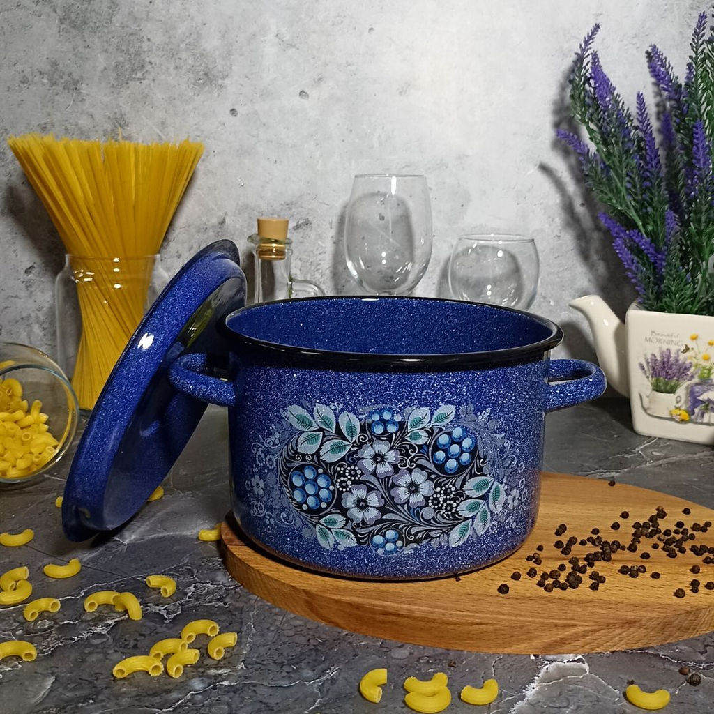 Кастрюля 2,9л 1с16с/1 син. с зерн. Голубика - Стальэмаль фото 4