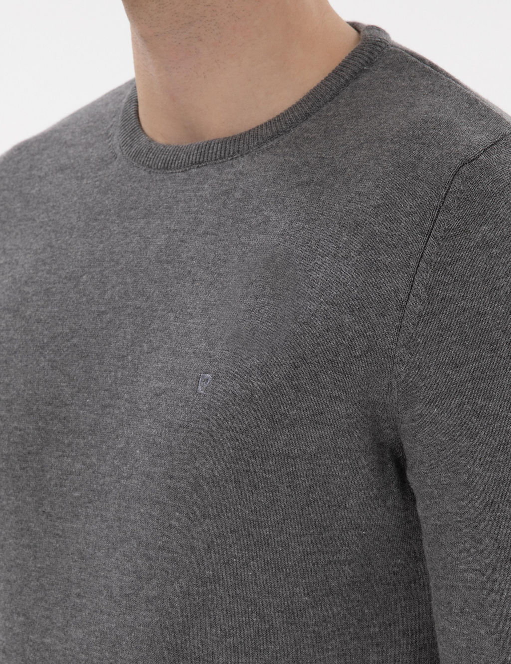 Gri Melanj Slim Fit Bisiklet Yaka Basic Triko Kazak - Pierre cardin фото 7
