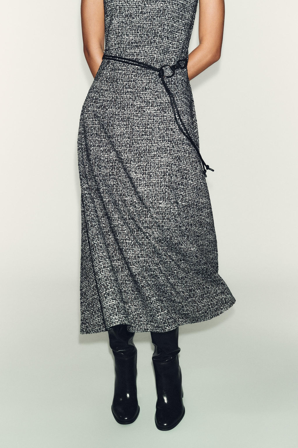 TEXTURED BELTED DRESS - Zara фото 3