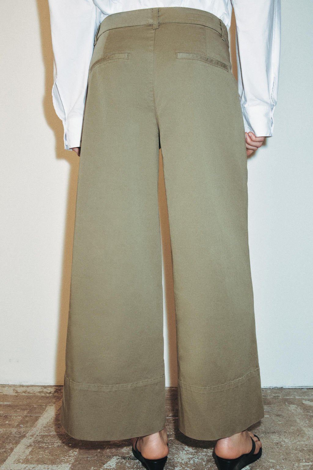 PANTALON Z1975 CULOTTE DENIM / Khaki - Zara фото 3