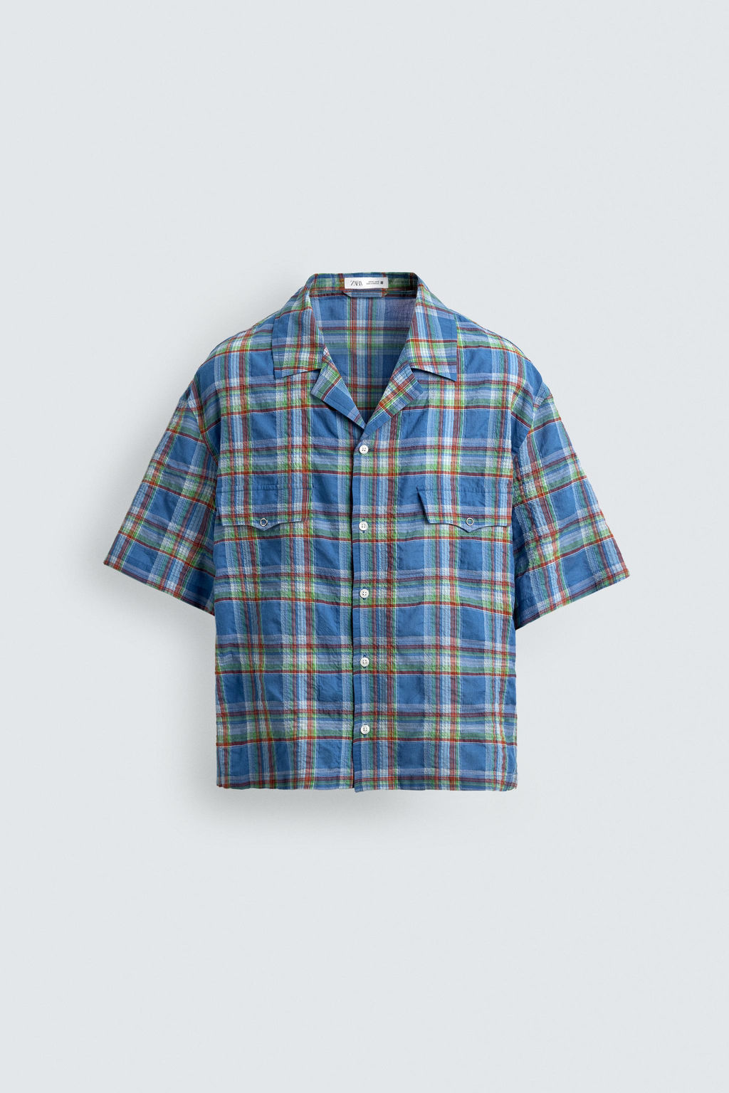 CAMISA RELAXED FIT CUADROS / Azul medio - Zara фото 8