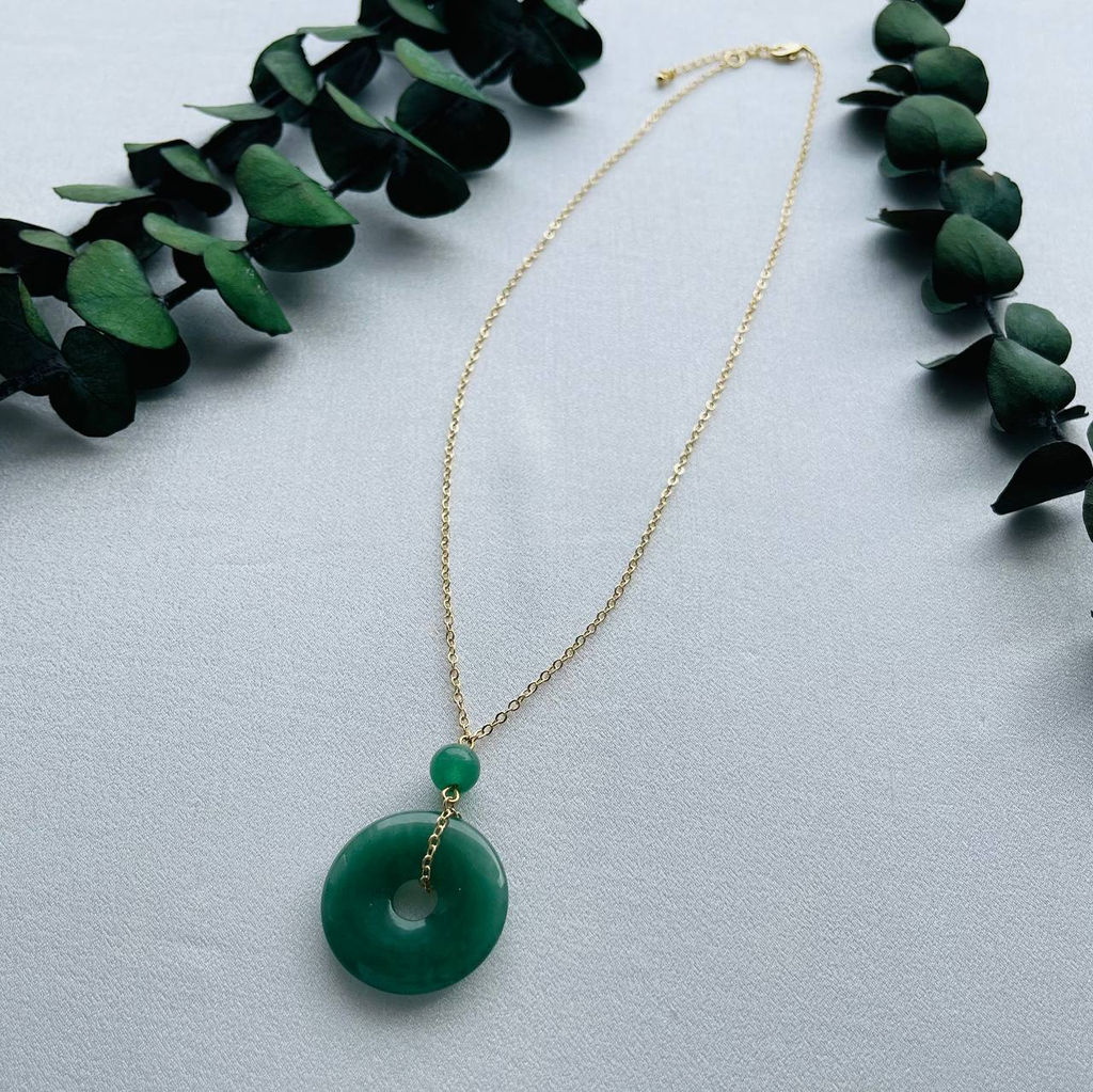 Кулон на цепочке из зеленого Авантюрина 45 см +