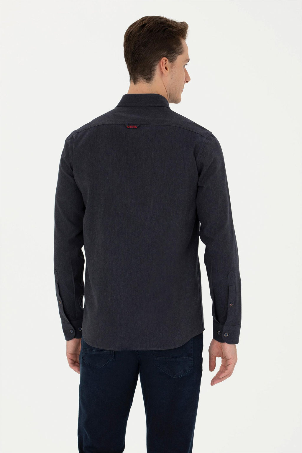 Мужская темно-синяя базовая рубашка с длинным рукавом Неожиданная скидка в корзине - U.s. polo assn фото 5