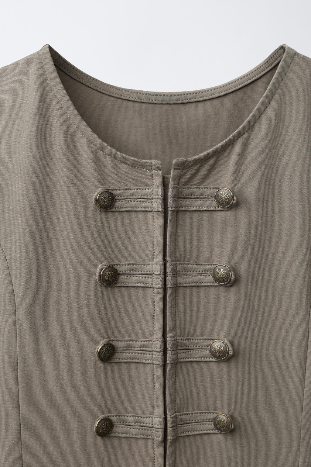 VESTIDO VOLANTES Y ALAMARES / Khaki - Zara фото 4