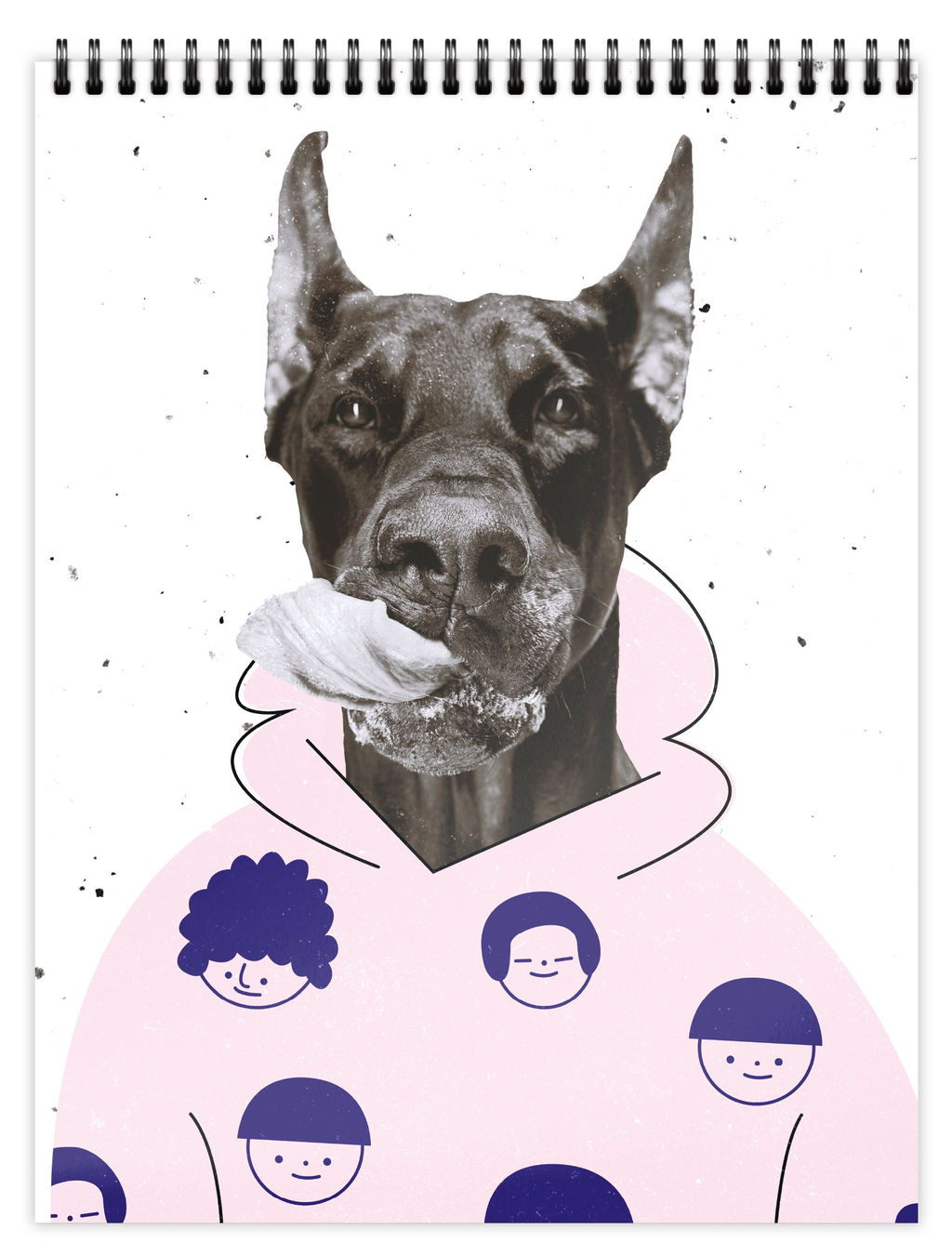 Цена за 5 шт. Блокнот А6 80 л. клетка Schoolformat ПОРТРЕТЫ ПИТОМЦЕВ на гребне, мелованный картон, сплош...