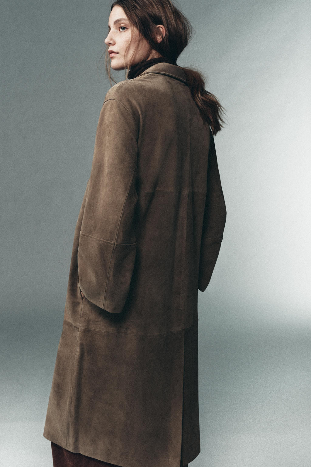 100% SUEDE LEATHER COAT LIMITED EDITION - Zara фото 13