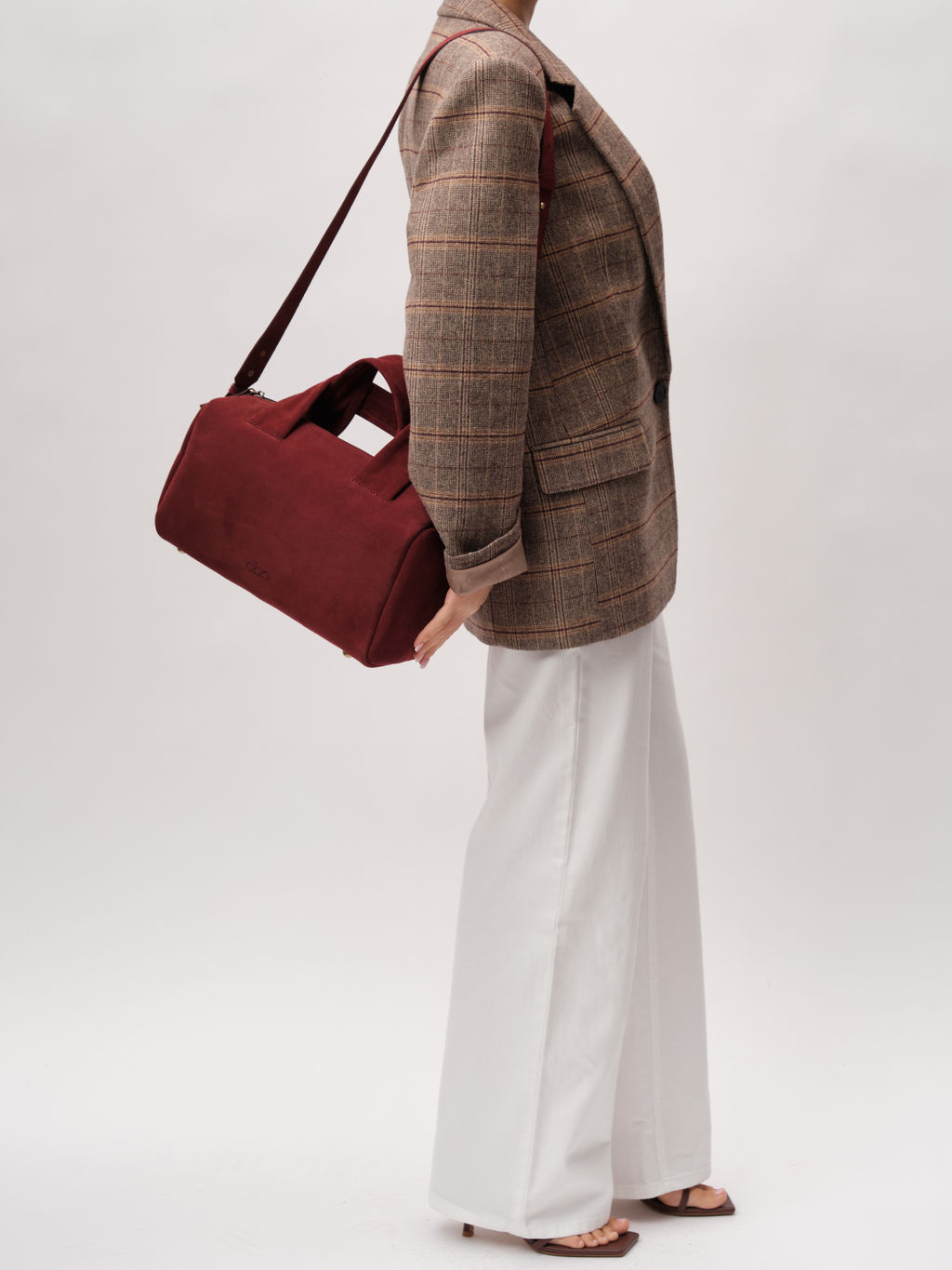 Замшевая сумка Bowling DBR 31378 красное вино  фото 13