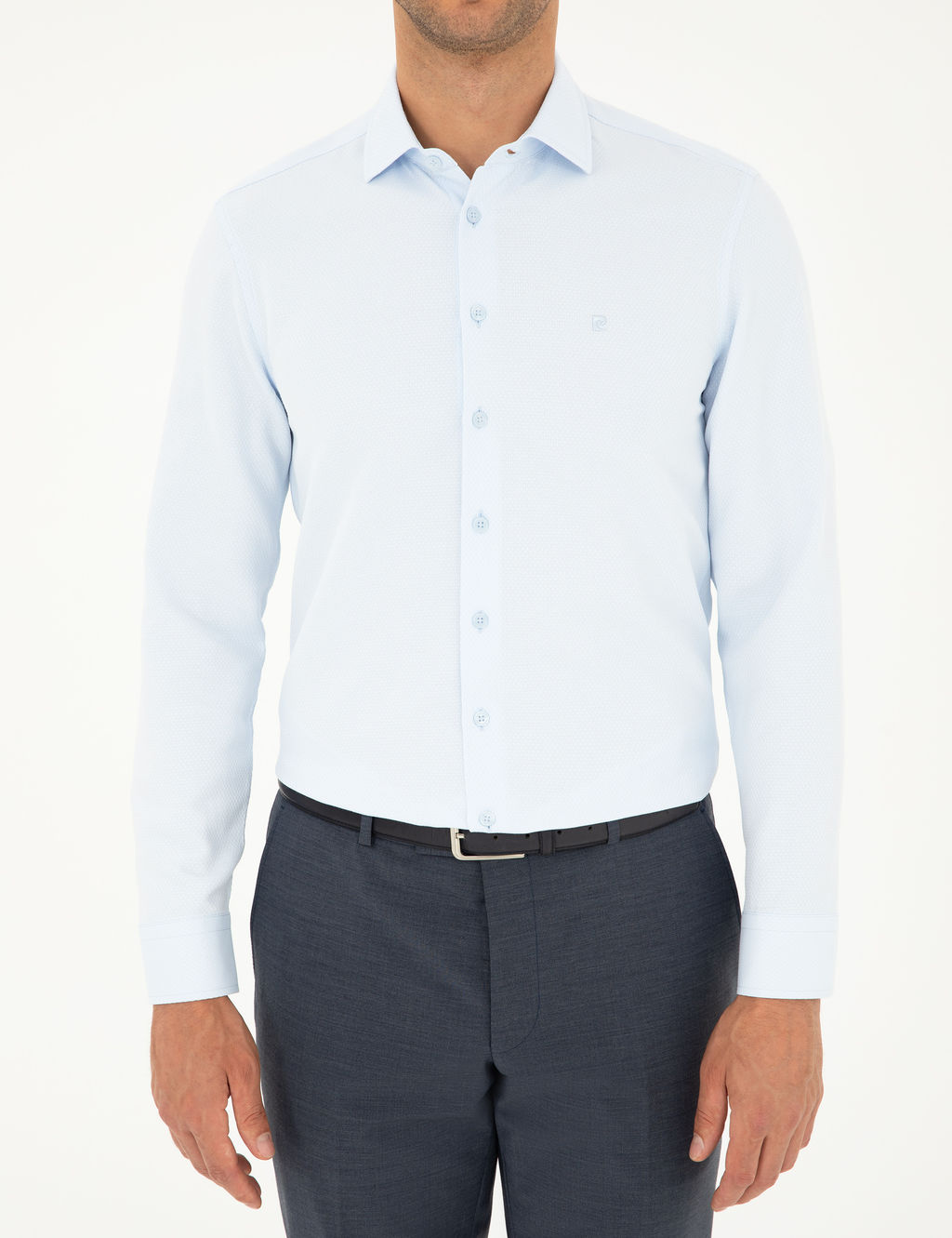 A__k Mavi Slim Fit Uzun Kollu G_mlek