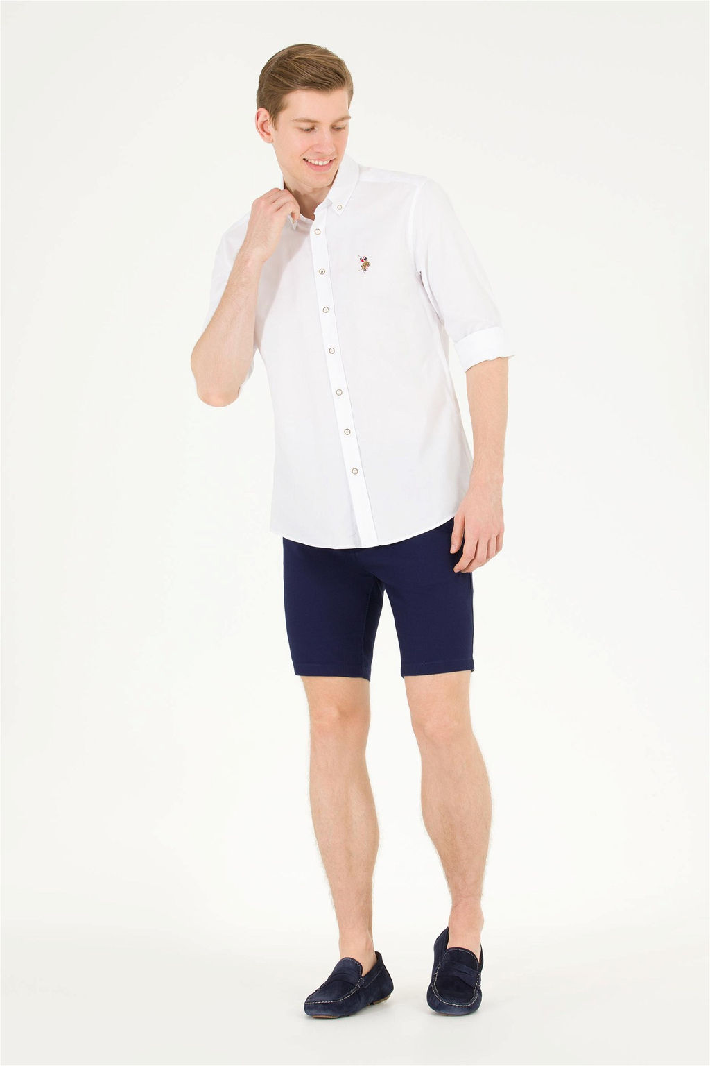 U. S. Polo Assn Мужская белая базовая рубашка с длинным рукавом - U.s. polo assn фото 10