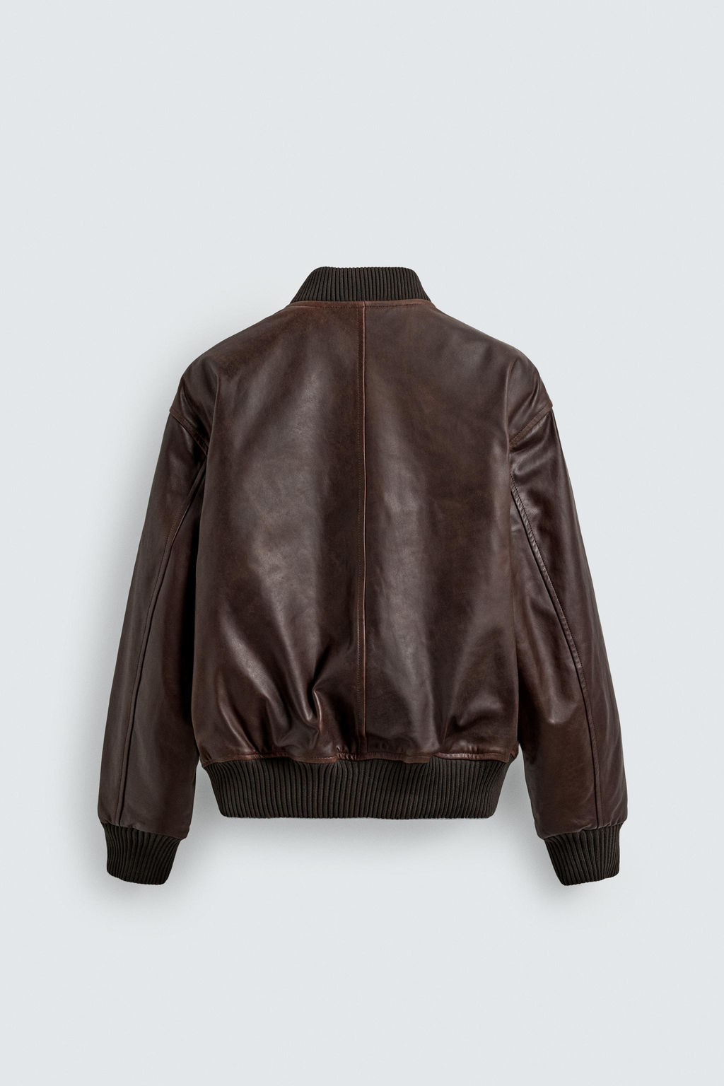 WAXED LEATHER BOMBER JACKET