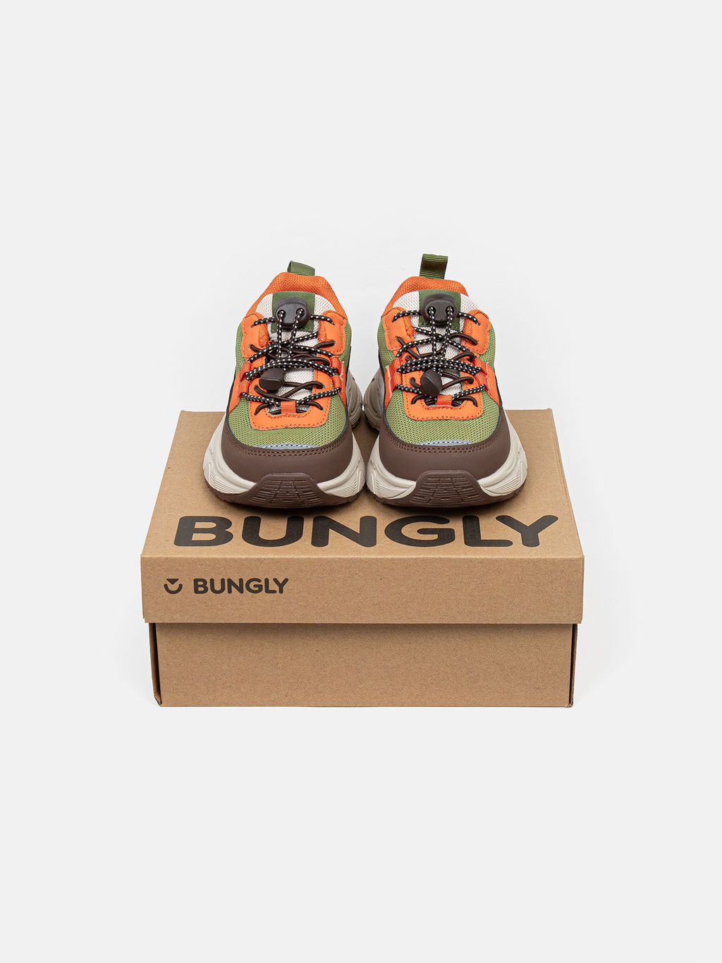 Кроссовки Авокадо/Апельсин с двойной шнуровкой - Bungly фото 4